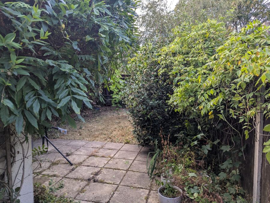 Cleared garden path after maintenance